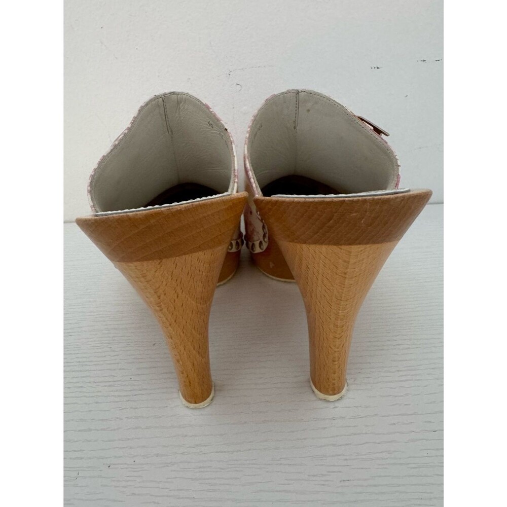 Dior Retro Vintage Trotter Print Logo Embellished Pink Blossom Clogs Mules 40 - Picture 7 of 9